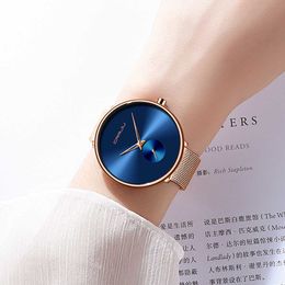 LMJLI - Fashion Women Watch Luxury CRRJU Casual Simple Ladies Daily Dress Mesh Wristwatch Minimalist Waterproof Quartz Female Clock