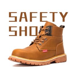Non-slip Wear-resistant Martin Boots British Style Anti-smashing Work Safety Shoes Protection Training 211217