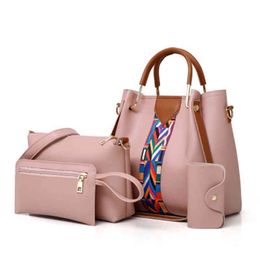 yiwu factory wholale Fashion Cheap Price pu leather bag women 4 Pcs in 1 Set ladi office bags ladi bags handbag set