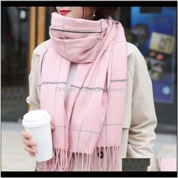 Wraps Hats, & Gloves Fashion Aessoriesfashion Autumn And Winter Plaid Thickened Warm Cashmere Scarves Shawls Women Scarf Echarpe Foulard 200*