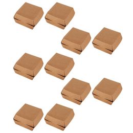 -Papel Kraft papel de embrulho 30pcs Fast-food Burger Packaging Boxes Picnic Food Containers