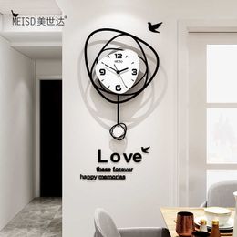 MEISD Quartz Silent Wall Clock Pendulum Watch Modern Designer Quality Acrylic Home Decor Living Room 210724