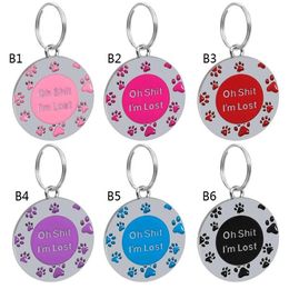 Anti-lost Puppy Dog ID Tag Personalised Dogs Cats Name Tags Collars Necklaces Engraved Pet Nameplate Accessories RRD6800