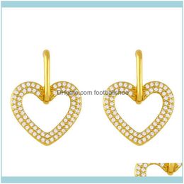 Charm Jewelrydesigners Personality Minority Peach Heart Net Red Love Geometric Femininity Cold Wind Earrings Erw68 Drop Delivery 2021 1Mszr