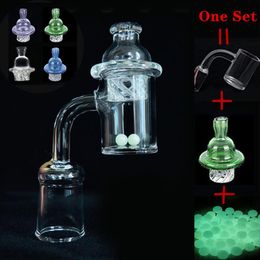 Factory price Quartz Banger nail+Spinning Carb Cap + terp pearls 90 Degree Male Female Domeless banger nail smoking accessories dhl free