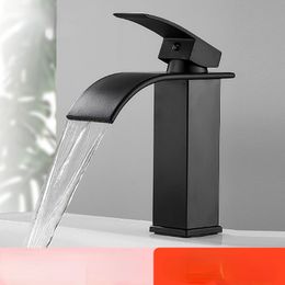 Black Square Paint Sink Faucet Washbasin Faucet Bathroom Basin Faucets Hot Cold Mixer Tap Single Hole Kitchen Items