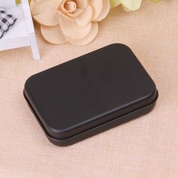 Empty Black Metal Storage Box Mini Tin Gift Box Small Case Organizer For Money Coin Candy Keys Playing Card Boxes
