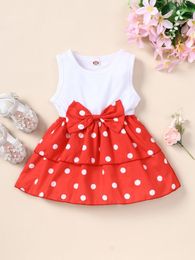 Baby Polka Dot Print Bow Front Dress SHE