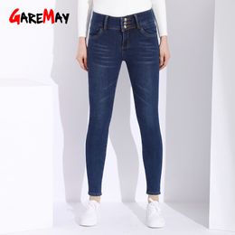 Jeans donna con vita alta in velluto Mom Stretch Vintage Warm Donna Plus Size Denim Donna Skinny Jean Femme 210428