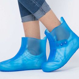 waterproof slip shoe covers UK - high quality Rain boots waterproof PVC rubber boots non-slip water shoes cover rainy day men and women children shoe covers 211120