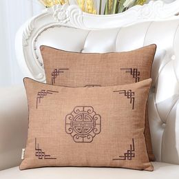 Latest Embroidery Joyous Linen Cover Cushion Case Christmas Decorative Lumbar Pillow Covers Chinese Style Cushion/Decorative