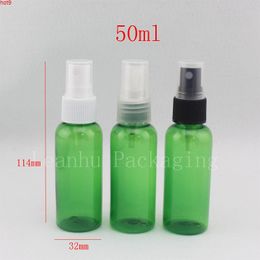 50ml X 50 empty green plastic liquid Bottle with sprayer pump, 50cc mist spray container, PET Cosmetic Packaging bottlegood qty