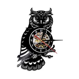 Creative Owl Wall Watch Laser Engraved Strigiformes 3D Wall Clock Modern Design Clocks Wall Home Decor 210401