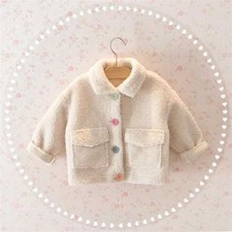 baby girl winter coat fake fur fashion cotton padded wam coats girls kids princess tops children clothes 1-6T 211204