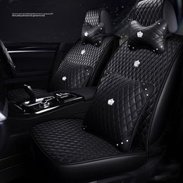 2022 Couvertures de si￨ge d'auto en cuir PU de luxe pour Toyota Corolla Camry Rav4 Auris Prius Yalis Avensis SUV AUTO INT￉RIEUR ACCESSOIRES NOIR 1SET 1