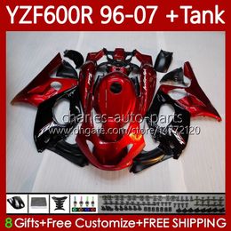 Bodys +Tank For YAMAHA YZF600R Thundercat YZF 600R 600 R 96-07 Metal red Bodywork 86No.50 YZF-600R 96 97 98 99 00 01 02 07 YZF600-R 1996 2003 2004 2005 2006 2007 Fairing