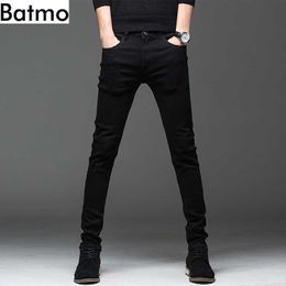 Batmo arrival high quality casual slim elastic black jeans men ,men's pencil pants ,skinny jeans men 2108 210622