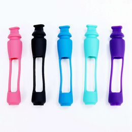Multicolor Colorful Smoking Accessories Pyrex Glass Pipes Hand Pipe Silicone Silica Gel Cigarette Holder Tobacco Tool Oils Burner Portable Dab Rigs For Bongs
