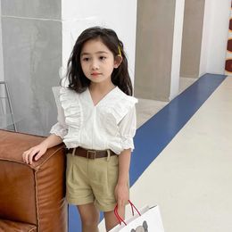 2021 Summer New Arrival Girls Fashion 2 Pieces Suit Top+shorts Girls Boutique Outfits X0902