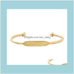 Bangle Bracelets Jewelrybangle Senfai 3 Colours Frosted Surface Copper Wire C-Shape Charm Simple Beautiful Bracelet Women Gift1 Drop Delivery