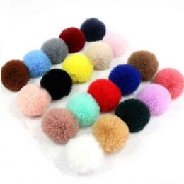 DIY Wholesale 10pcs/lot Winter Soft Fluffy Faux Fox Fur Pom pom 7cm Artificial Hairy ball For Bags Beanies Cap Accessories Y21111