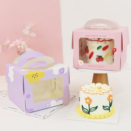 100pcs Mini 4 Inch Cake Paper Box Handle Birthday Party Wedding Supplies Decoration Handmade Gift Doll Pack