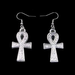 New Fashion Handmade 38*21mm Cross Jesus Earrings Stainless Steel Ear Hook Retro Small Object Jewelry Simple Design For Women Girl Gifts