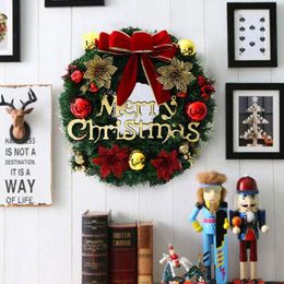 Decorative Flowers & Wreaths Christmas Wreath Handmade Rattan Pendant Garland Mall Xmas Tree Outdoor/Door Decoration Advent Home
