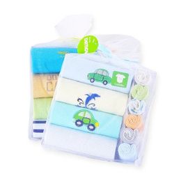 Baby Short Sleeve Bodysuits Towel Set 4 jumpsuit+6 Handkerchief Christmas Gift Sets baby boy clothes newborn roupas 210413