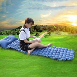 Outdoor Pads Camping Mat Ultralight Inflatable Sleeping Pad Mattress With Pillow For Hiking Backpacking Travel