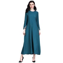 K107# fashion women's new temperament trumpet sleeve dress Muslim Arab