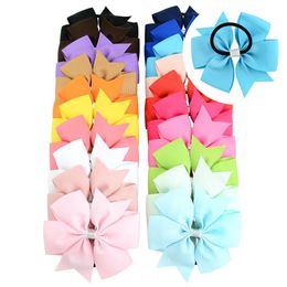 40 Colour 4 Inch Fashion Ribbon Bow Hairpin Clips Girls Large Bowknot Headwear Kids Hair Boutique Bows Baby Hair Children's Accessories
