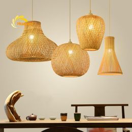 Chinese Classical Bamboo LED Pendant Lamp Vintage Loft Restaurant Decoration Lights Lighting Kitchen Hanging Lamps