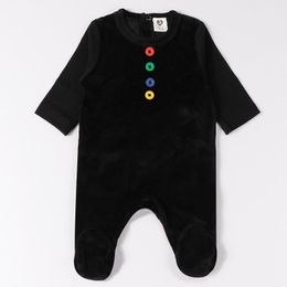 Rompers Baby Romper Pyjamas Kids Clothes Long Sleeves Children Clothing Buttons Overalls Velour Boy And Girl Footies