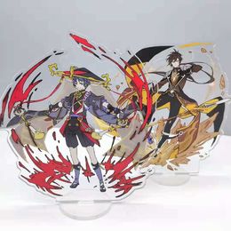 Genshin Impact Anime Figure Ganyu Keqing Diluc Xiao Acrylic Stand Model Plate Desk Decor Standing Sign Keychain Fans Gifts G1019