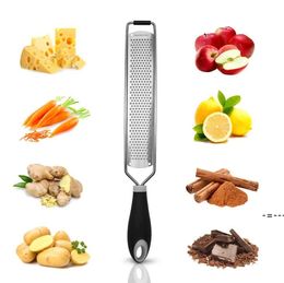 NEWCitrus Zester Cheese Grater Hard Durable Slicer Lemon Ginger Garlic Nutmeg Chocolate Vegetables Stainless Steel Kitchen TooL RRB11634