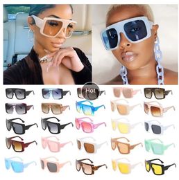 19 Colors Wholesale Oversized Square Sunglasses Women Black Pink One Piece Big Frame Sun Glasses Men 2021 Brand Eyewear In Bulk