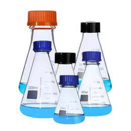 Lab Supplies 2pcs Glass Flask 50/100 /250 /500 /1000ml Erlenmeyer Borosilicate Triangular Flasks Chemistry Laboratory Glassware