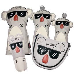 Soft PU Leather Golf Club Headcover for Driver Fairway Wood Hybrid Cover Mallet Putter Covers