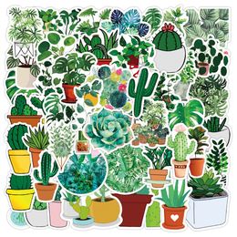 Pack of 50Pcs Wholesale Green Plants Stickers For Luggage Skateboard Notebook Helmet Water Bottle Car decals Kids Gifts