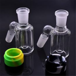 New design 14mm 18mm Glass Ash Catcher with Colourful Silicone Container Reclaimer Thick Pyrex Ashcatcher for Glass Water Bongs