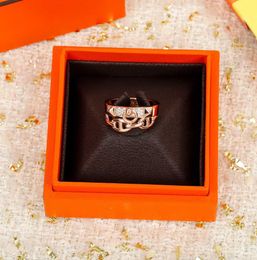 S925 silver hollow design band ring with diamonds in 18k rose gold plated for women engagement jewelry gift have box stamp PS3385