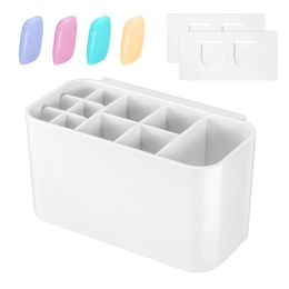 ROSENICE Toothbrush Holder Wall Mounted Electric Toothbrush Caddy 11 Slots Detachable Toothbrush and Toothpaste Organiser 211130