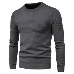 Men Winer Casual Solid Thick wool Cotton Sweater Pullovers High Elasticity Fashion Slim Fit O-Neck 210909