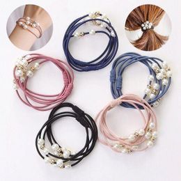 Fashion Korean version head rope adult pearl son INS web celebrity tie manufacturers for straight rubber band strong hair circle