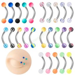 Acrylic Eyebrow Ring Curved Barbell Lip Belly Button Piercing Snug Daith Helix Cartilage Earrings Tragus Body Jewellery