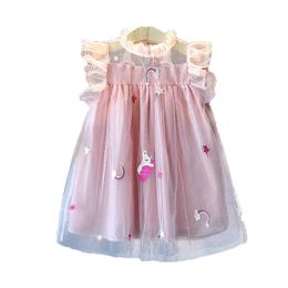 Bear Leader Girls Princess Dress Summer Kids Party Dresses Sweet Unicorn Embroidery Dress Children Clothing Vestidos 3 7Y 210708