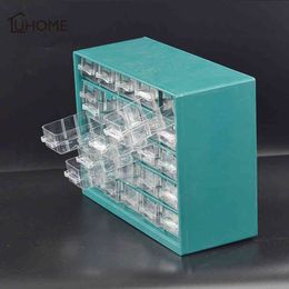 Wall-mounted Plastic Storage Box 25 Grid /set Parts Box Toolbox Electronic Component Box Screw Chip Resistor Storage Container 210331