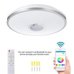 Timer KTV Remote Control Music Ceiling Light Dimmable Color Changing RGB With Bluetooth Speaker For Bedroom Kids Room Home Bar Lights