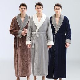 Women's Sleepwear Qiu Dong Flannel Couples Robe Men's Upset Bathrobe Pyjamas